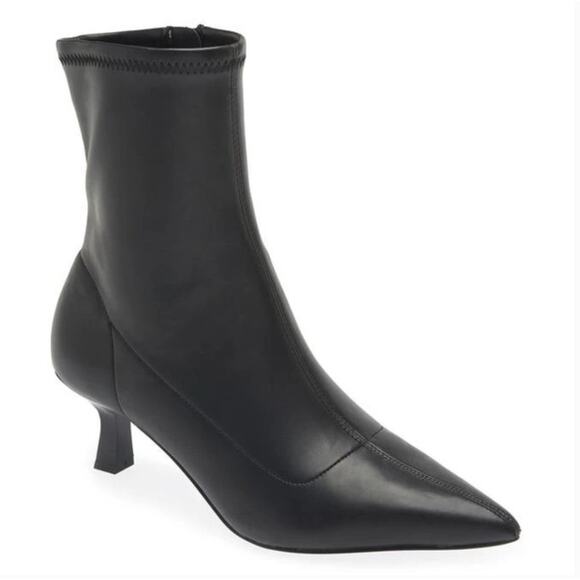 Abound Erinn Dress Boots 7 Black NWOT Ankle Booties Vegan Leather Heel Preppy - Picture 1 of 6